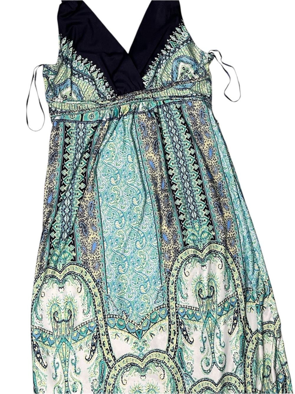 JohnPaulRichard Aqua & Navy Paisley Maxi Dress - Picture 3 of 5